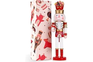 Tpudn Cascanueces gigante de 38 cm (15 pulgadas) con bastón de caramelo y helado – Figura coleccionable de madera – Creativa decoración navideña para el hogar, fiestas o como regalo (versión de dulces