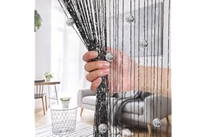 AIZESI 1PCS Beads Curtains Crystal Curtain Tassel Beaded Door Curtains Room Divider Beads Doorway Curtains 90x200cm String Curtains Screens 1PCS Doors String Beaded Curtain Black Crystal Door Curtain