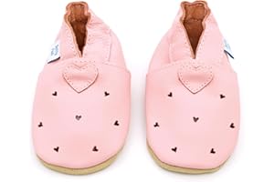 Dotty Fish, Scarpe Unisex in Pelle per Bambini e Ragazzi, con Motivi Animali, Antiscivolo, Leggere, Flessibili, approvate dai podologi, Marchio Britannico, 13 Modelli, da 0 a 5 Anni