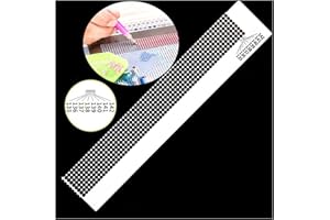 Xinlie Règle de Peinture Diamant Peinture Règle Diamant Outil De Dessin Règle Point Outil De Forage Outil De Règle en Acier Inoxydable Pour Broderie au Point de Croix et Strass (8Rangées avec520Trous)