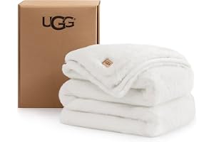 UGG Euphoria överkast filt – snö | Extra fluffig och vändbar, ultramjuk lyxig mikrofiber, överdimensionerad för soffa, säng o