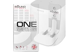 Sound bass ONE, ONE Gen 2, ONE SL & Play:1 Staffa per montaggio a parete, bianco, compatibile con Sonos ONE, ONE Gen 2, ONE SL & PLAY1 Altoparlante, Progettato nel Regno Unito