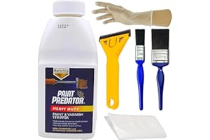 JBL GENERAL Bartoline Paint Predator Heavy Duty Bundle - Paint Stripper for Wood & Metal, Decking Paint Stripper Kit with A Scraper, 2 Paintbrushes, A Pair of Gloves and A Dust Sheet