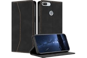 Mo-Beauty Hülle Kompatibel mit Huawei Honor 9 Lite/P Smart 2018 / Enjoy 7S, Handyhülle PU Leder Flip Wallet Klappbare Stoßfest Schutzhülle Magnet Kartenfach Ledertasche Klapphülle Case (Schwarz)