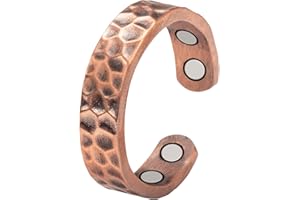 YINOX Zestaw 4 pierścieni do terapii magnetycznej 3500 Gauss dla mężczyzn i kobiet, skutecznie łagodzą zapalenie stawów i ból palców, miedziane pierścienie