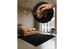 ‎TEXMAXX TEXMAXX Weicher Kurzflor Teppich Wohnzimmer mit rutschhemmender Rückseite (160 x 230 cm) - Modern für Flur, Esszimmer und als Schlafzimmer Teppich in Schwarz - Waschbar bis 30 Grad