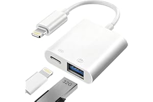 BAMKEY Lightning auf USB Adapter [Apple MFi Certified], Lightning auf USB Kamera Adapter mit Ladeschnittstellen für iPad/Flash Drive/Card Reader/Mouse/Keyboard/MIDI/Game Controller, OTG Cable iPhone&iPad