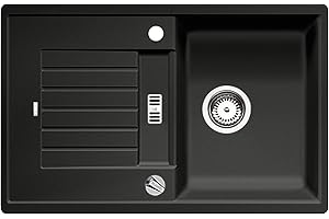 BLANCO ZIA 45 S | Granitspüle aus SILGRANIT anthrazit | Einbauart: Einbau von Oben | reversibel | für 45 cm breite Unterschränke | Großes Becken | Reinigungsfreundliche Öberfläche | [78x50x20,2 cm]