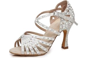 MINITOO Donna Ballo Scarpe con Strass Sposa Matrimoni Serata Sandali con Tacco