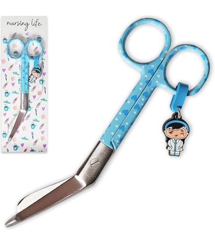 Nurse Is Love Ciseaux Infirmier, Ciseaux Pour Bandage Medical | Lames Aiguisées A Bout Rond Idéal Pour Coupe Pansement Compressif | Infirmiere Accessoires | Motifs Exclusifs Et Uniques