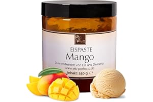 EIS PERFECTO Mango-Eispaste für fruchtiges aromatisches Eis » Auch zum Verfeinern von leckerem Eis, Desserts, Getränke, Pralinen Torten und vielem mehr » Inhalt 250 g