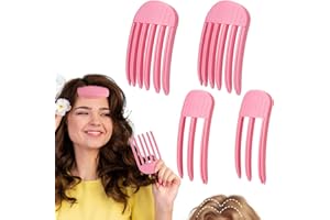 TELAIN Haarklammern 4 Stück Pink, Fluffy Styling Hilfsmittel Für Voluminöse Frisuren, Haarclips Damen Und Herren, Flexibel Einsetzbar Mit Föhn Für Alle Haartypen