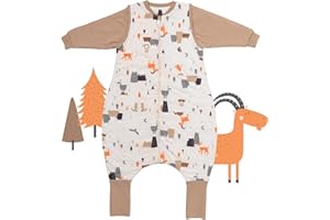 Schlummersack Baby Schlafsack mit Füßen Ganzjährig 2.5 Tog OEKO-TEX | Mit Beinen und Verlängerten Bündchen | Ärmel für Alle Jahreszeiten