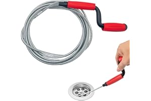 KELAV Desatascador de tubería en espiral, limpiador de desagüe en espiral, desatascador de tubería universal, limpiador de desagüe en espiral, limpieza de tuberías, para obstrucciones persistentes en