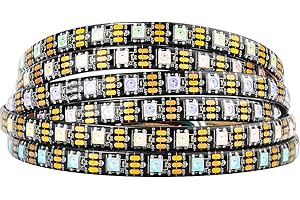 BTF-LIGHTING WS2812B 5m 60leds/pixels/m flexible individuellement adressable bande couleur rêve IP65 Silicone enduit imperméable DC5V PCB noir