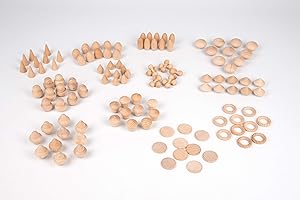 tickit Wooden Treasures Natural Set – Pack of 120, Medium – Open-Ended Learning Resource for Imagination and Creativity