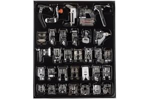 SUNREEK Professionale 32 PC domestico macchina da cucire piedino piedi kit set con scatola per Brother Singer Janome bianco macchine da cucire