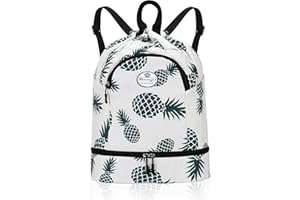 HUA ANGEL Sac à Dos avec Cordon Femme Ultra Léger Sacs a Dos de Sport Homme Avec Compartiment Chaussures pour Voyage Weekend Gym Basket Football Pickleball Piscine Plage