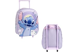 THAT MOUSE FASHION Official Stitch Suitcase for Kids | Disney Suitcase Kids | Girls Suitcases | Lilo and Stitch Suitcases and Bags | Children's Luggage