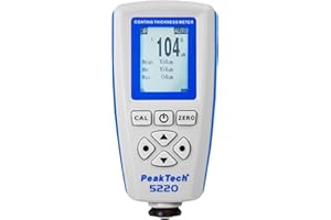 PeakTech P 5220 Spessimetro professionale per rivestimenti/spessimetro a ultrasuoni con USB per vernici per auto, metalli (Fe e non Fe) come zinco, oro, acciaio e alluminio