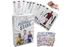 Rppiup Football Star Cards - UEFA & Premier League Football Cards 2025, 55 Pcs Golden Foil Card Limited Edition Footballs Trading Card for Gift, Collector & Sports Fans (white)