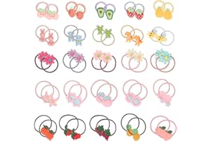 Unaone 50 PCS Hair Ties Stretchable Rubber Cartoon Elastic Hair Band Cute Hair Ties For Girls, Little Hair Bands Ropes Ponytail Holder for Thin Hair, Suitable for Baby Girls Toddlers Kids Children