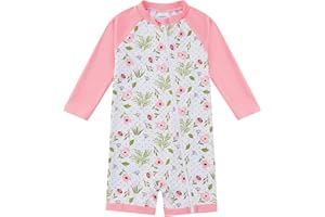 upandfast Maillot de Bain pour Bébé Garçon/Fille avec Zip Tout au Long Cuirasse pour Toddler Une Pièce Protection Solaire UPF 50+