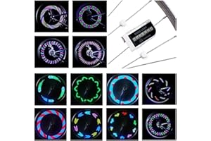 DAWAY LED Bike Wheel Lights - A12 Waterproof Cool Bicycle Tire Light (2 Pack), Safety Spoke Lights for Kids Adults Boys Girls Christmas Gifts, 30 Fun Bright Patterns, Auto & Manual Dual Switch