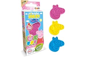 INKEE Mini Pack Peppa Pig, Set De 3 Bombas De Baño Para Niños Con Formas De Sus Personajes De Peppa Pig Y Aroma de Fresa, Diversión Asegurada