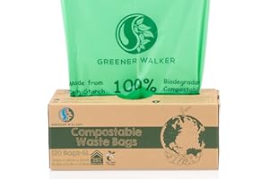 Greener Walker 25% très épais compost biodégradable 6L/10L/30L Poubelle les aliments cuisine Waste Bags(6L-120 sacs)