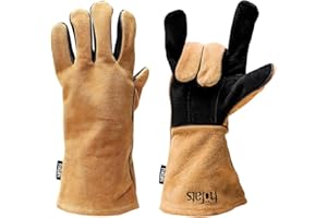 ‎HÖFATS höfats - Grillhandschuhe - Kaminhandschuh aus Leder und Aramid - extrem hitzebeständig - Topfhandschuh, Ofenhandschuh zum Grillen, Kochen und Holz nachlegen - Zertifiziert nach EN 407 und EN 390