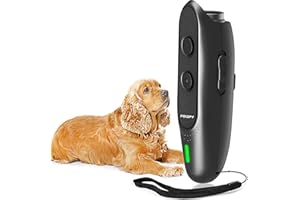 POIIOPY Dispositivo antiladridos para perros con frecuencia variable ultrasónica de corteza de perro, 2 en 1, dispositivo de control de ladridos de perros, herramienta de entrenamiento manual para perros