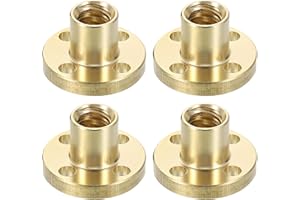 QUARKZMAN 4 Stück Tr8x4 2-Gängige Messing Flanschmutter, 2mm Teilung​4mm Steigung Trapezgewinde-Spindelmutter mit 4 3.5mm Bohrungen, 22mm AD x 15mm Dicke