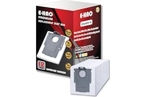 E-HAO Lot de 12 sacs jetables de rechange pour RoboRock d'aspirateur Saros Z70/10/10R, S8 Max/MaxV Ultra, Qrevo, Qrevo S5V/S/Plus/Pro/Master/Slim/MaxV/Curv/Edge et QV