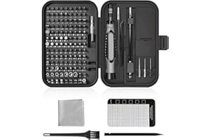 AIKER Destornilladores Precisión,Juego De Destornilladores Magnéticos Actualizado,135 IN 1 Kit De Herramientas De Reparación De Electrónica DIY Con Mini Caja Empotrada-Negro