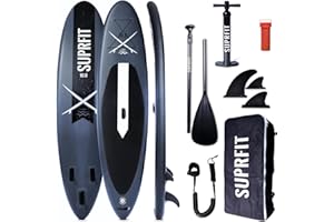 ‎SF SUPRFIT SUPRFIT Stand Up Paddling Board, SUP Board als aufblasbares Komplett-Set, Stand Up Paddle Board mit doppelter PVC Schichtung, Stand-Up Paddling, Standup Paddleboard bis max.140 kg