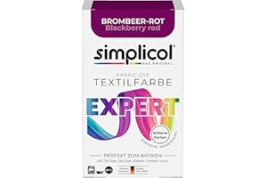 simplicol Teinture textile expert Rouge mûre 1706 – Pour colorer et rafraîchir les vêtements, lavable en machine, pour coton, laine, soie, lin, viscose et tissus mélangés