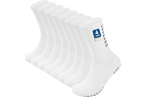 PERMANENTLY001 4-Paia Calzini Calcio Antiscivolo Uomo Donna, Cotone, Imbottita, Traspiranti, Grip Calzino Allenamenti per Yoga Pilates Rugby Basket Tennis