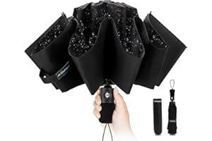 Chakipee Kompaktowy parasol podróżny wiatroszczelny silnie składane parasole na wiatr i deszcz, przenośny parasol dla mężczyzn i kobiet