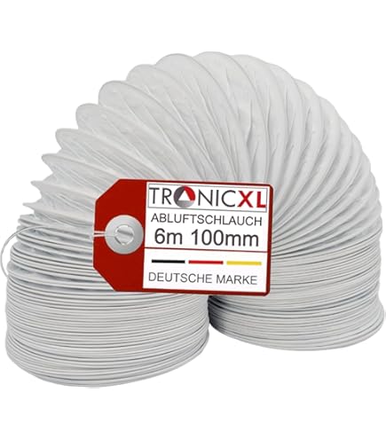 Daniplus Afvoerslang, voor airconditioning, wasdroger of afzuigkap, flexibel, van pvc, diameter 100/102 mm, lengte 5 m