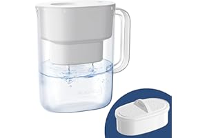 ‎WATERDROP Waterdrop Lucid Wasserfilter Kanne mit 1×90-Tage-Filter, 3,5 l, Reduziert Kalk, Chlor, Blei, Kupfer im Wasser, NSF-zertifiziert, BPA-frei, Weiß (Ersatzfilter: WD-PF-01A Plus)