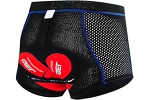 NuCamper Caleçon de Cyclisme pour Homme Cuissard de Cyclisme rembourré avec élastique 5D Gel Coussinet de siège résistant aux Chocs Séchage Rapide