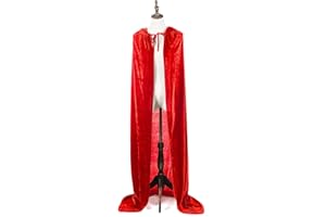 MAYPLOUS Halloween Costumes Women Men Cosplay Long Cape Cloak Fancy Dress for Role Play (Red, 150cm / 59")