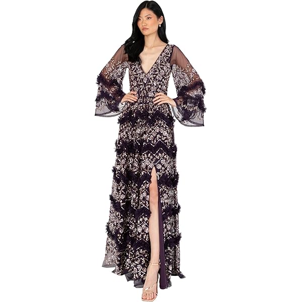 Anaya With Love Women's Maxi Dress Dames V Hals Korte Mouwen Split Tule A Line Voor Bruiloft Guest Bruidsmaid Evening Gelegenheid Baljurk Frosted Green 36 Frosty Green 34 753899006