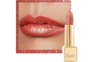 OULAC Metallic Shine Glitter Läppstift, High Impact Lipcolor, Lätt mjuk och ultrafuktande, Långvarig, Vegan & Cruelty-Free, Heltäckande läppfärg 4,3 g/0,15