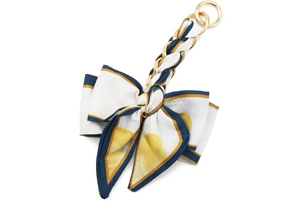 QIUTIMIY Chaîne d'extension de sac avec ruban à nœud pour sac à main,chaine sac a main bandouliere,accessoires de décoration de sac à main pour femmes,Bleu