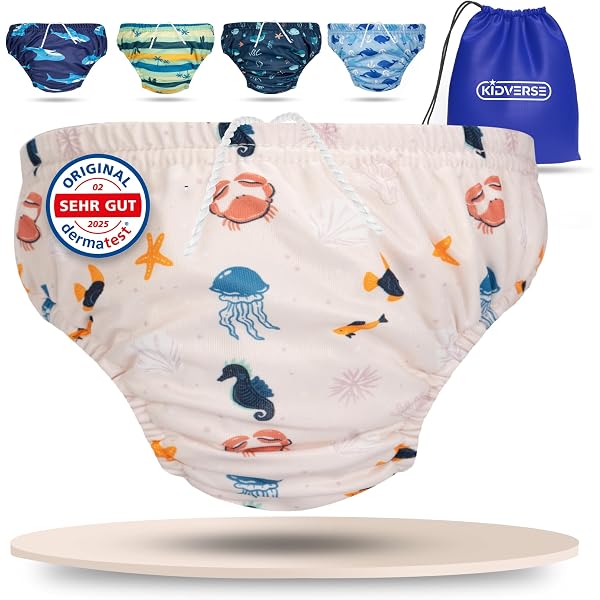 Imse Vimse Schwimmwindel Newborn – Rosa Punkte Mit Rüsche, Für 4–6 Kg