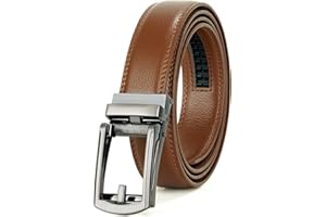 JasGood Ceinture Homme Ceinture Automatique à Cliquet en Cuir pour Homme Réglable pour Jeans les Pantalons Costumes Largeur 30mm
