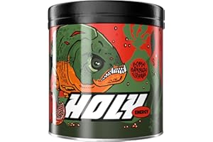 HOLY Energy Gaming Booster 'Pomegranate Piranha' avec goût de grenade en poudre| 50 portions avec NewCaff & extrait de thé vert | Focus Drink | Vegan avec arômes de fruits 100% naturels