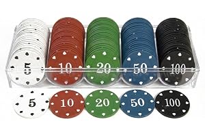 YIMINGOUFEI pokerset med 100 marker och förvaringslåda | Tydliga färger gör insatserna enkla att skilja åt – ett lättanvänt v